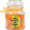 Outlet HS Candle Duftkerze & Glas Karneval Orange Bonbon 30h