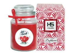 Outlet HS Candle Duftkerze & Glas Valentinstag Bonbon 110h Be Mine