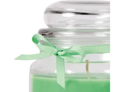 Hot HS Candle Duftkerze & Glas Karneval Grün Bonbon 70h