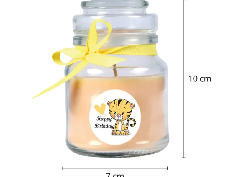 Online HS Candle Duftkerze & Glas Happy Birthday Bonbon Vanille Tiger