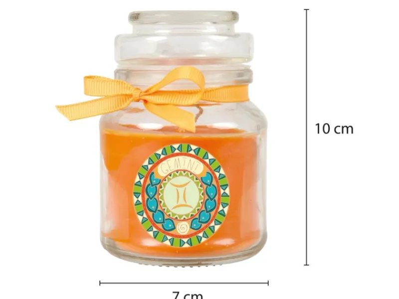 Outlet HS Candle Duftkerze & Glas Sternzeichen Honigmelone 30 Stunden Zwillinge
