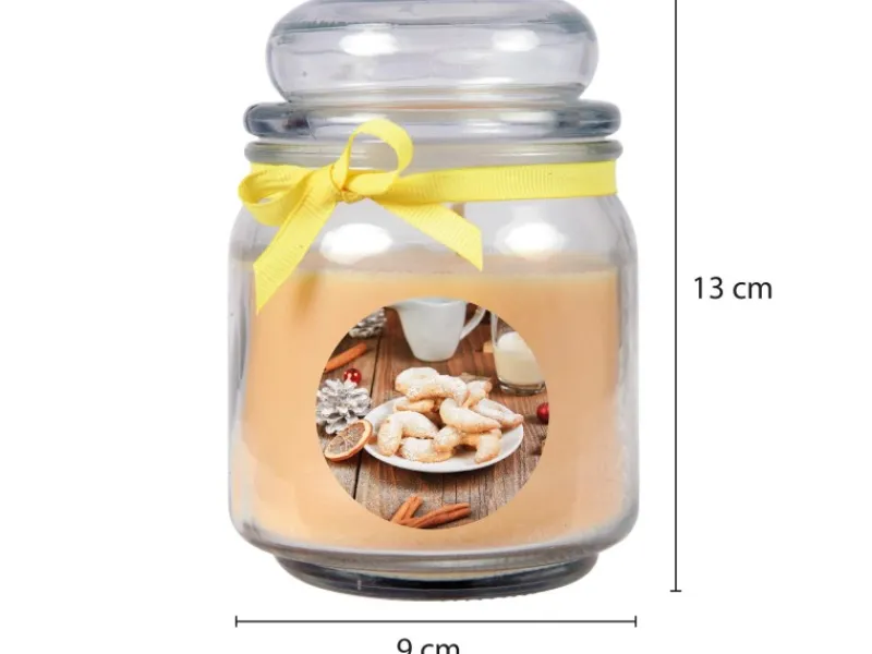 New HS Candle Duftkerze & Glas Weihnachten Creme Bonbon 70h