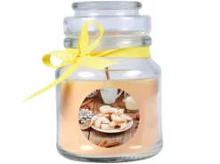 HS Candle Duftkerze & Glas Weihnachten Creme Bonbon 30h