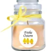 HS Candle Duftkerze & Glas Frohe Ostern Bonbon Ø7 cm Vanille Küken