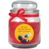 New HS Candle Duftkerze & Glas Karneval Rot Bonbon 70h