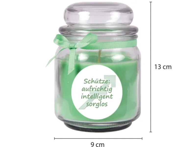 Hot HS Candle Duftkerze & Glas Sternzeichen Coconut Limes 70 Stunden Schütze