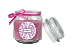 Online HS Candle Duftkerze & Glas Duft Schriftzug Bonbon Ø9 cm Lavendel