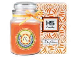 New HS Candle Duftkerze & Glas Sternzeichen Honigmelone 110 Stunden Skorpion