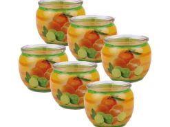 HS Candle Duftkerze Motiv 6er Pack Citrus Fruits