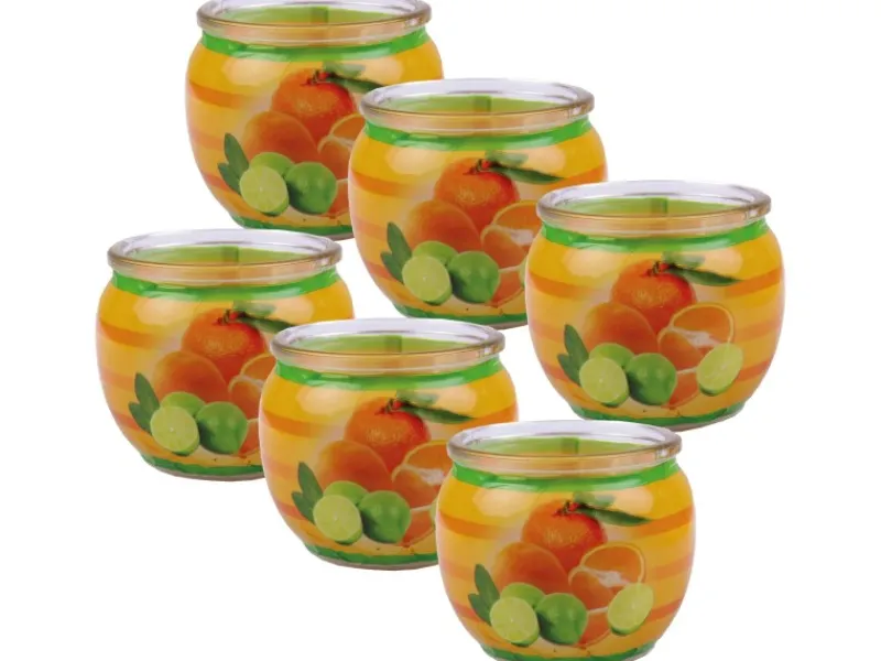 HS Candle Duftkerze Motiv 6er Pack Citrus Fruits