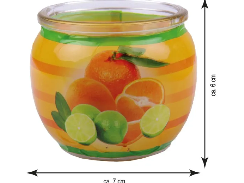 HS Candle Duftkerze Motiv 6er Pack Citrus Fruits