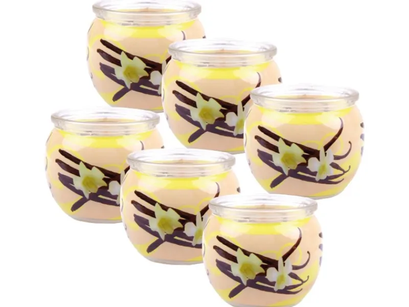 HS Candle Duftkerze Motiv 6er Pack Vanille