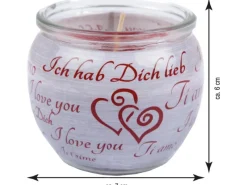 HS Candle Duftkerze Sprüche Kerze Raumduft Ich Liebe Dich