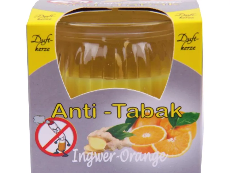 HS Candle Duftkerzen Raumerfrischer 6er Pack AntiTabak Ingwer Orange