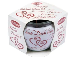 New HS Candle Duftkerzen Sprüche 6er Pack Ich Liebe Dich