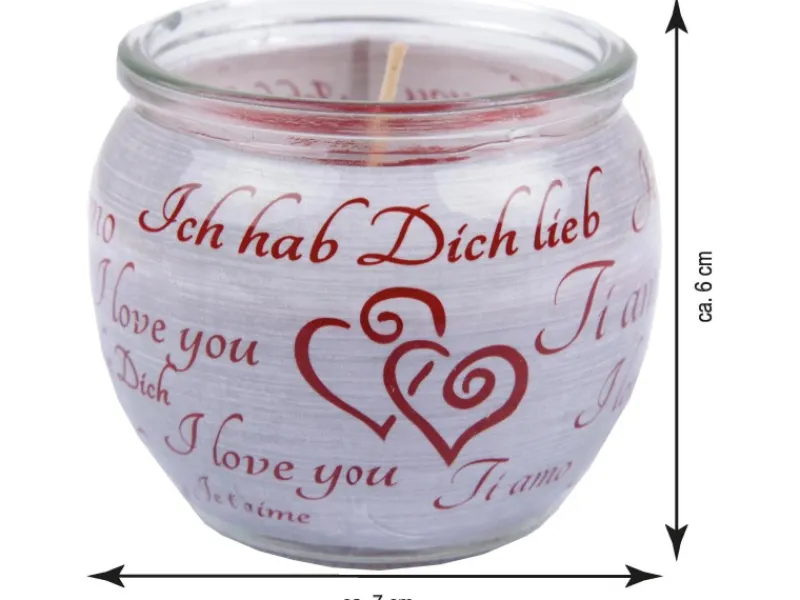 New HS Candle Duftkerzen Sprüche 6er Pack Ich Liebe Dich