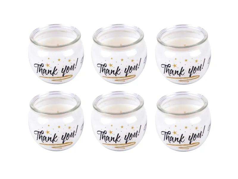 Discount HS Candle Duftkerzen Sprüche 6er Pack Thank You