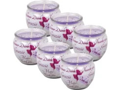 Hot HS Candle Duftkerzen Sprüche 6er Pack Danke Schön