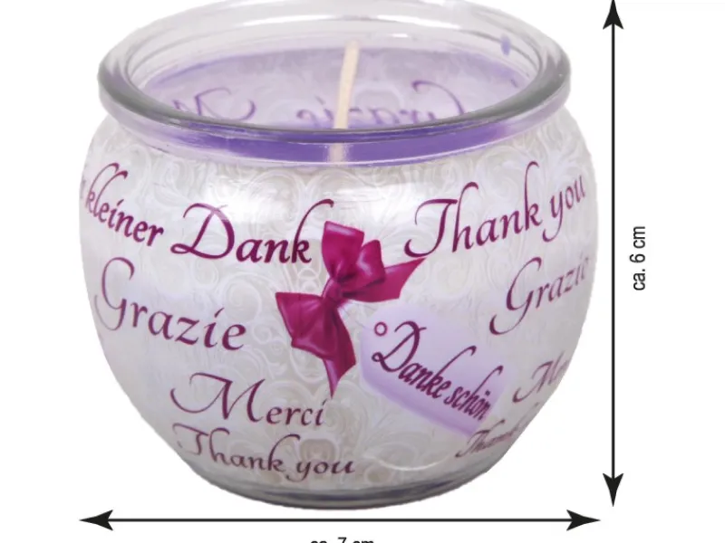 Hot HS Candle Duftkerzen Sprüche 6er Pack Danke Schön
