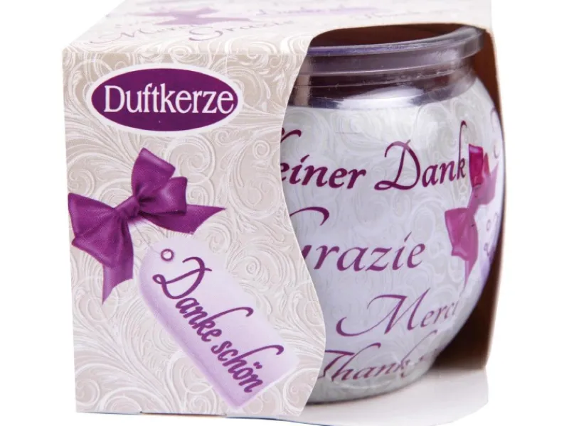 Hot HS Candle Duftkerzen Sprüche 6er Pack Danke Schön