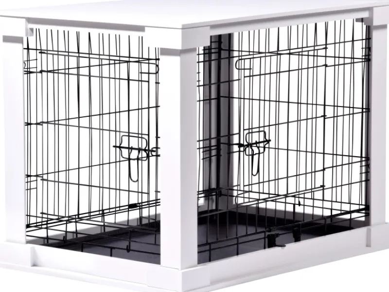 Best Dobar Hundebox Indoor mit Tischoberfläche 83 x 55 x 59 cm Weiß
