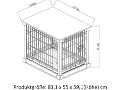 Best Dobar Hundebox Indoor mit Tischoberfläche 83 x 55 x 59 cm Weiß