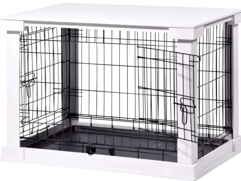 Best Dobar Hundebox Indoor mit Tischoberfläche 83 x 55 x 59 cm Weiß