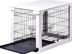 Best Dobar Hundebox Indoor mit Tischoberfläche 83 x 55 x 59 cm Weiß