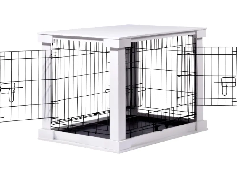 Best Dobar Hundebox Indoor mit Tischoberfläche 83 x 55 x 59 cm Weiß