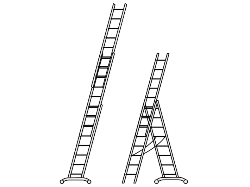 Discount Hymer Stufenmehrzweckleiter 3x6 Sprossen/Stufen Dreiteilig
