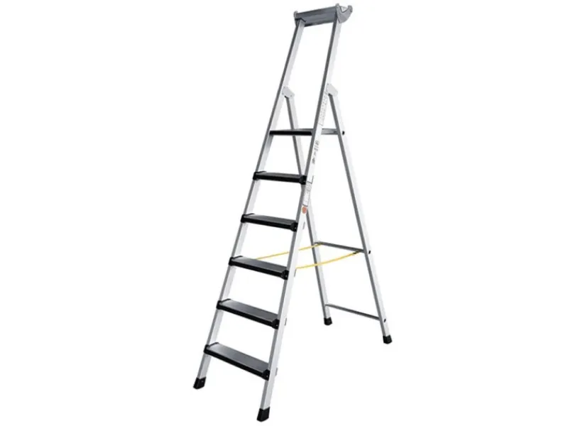 Iller Stufenstehleiter Eloxiert 8 Gepolsterte Stufen