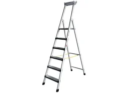 Iller Stufenstehleiter Eloxiert 5 Gepolsterte Stufen