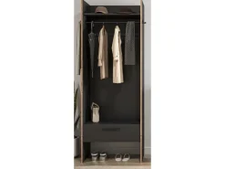 Hot Inn.Furn Garderobe Salud in Grau und Nox Eiche 70 x 189 cm Salud