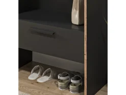 Hot Inn.Furn Garderobe Salud in Grau und Nox Eiche 70 x 189 cm Salud