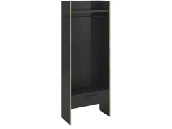Hot Inn.Furn Garderobe Salud in Grau und Nox Eiche 70 x 189 cm Salud