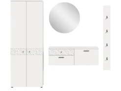 Inn.Furn Garderoben-Set in Weiß Hochglanz 226 cm Relief