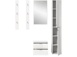Clearance Inn.Furn Garderoben-Set 5-teilig in Weiß Hochglanz 153 cm SystemX