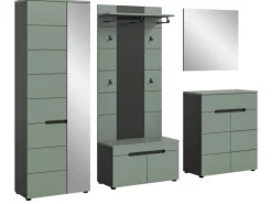 Inn.Furn Garderoben-Set 5-teilig in Salbei und Grau 255 cm Cooper