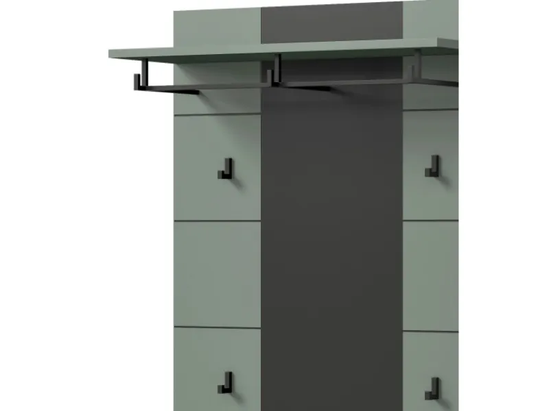 Inn.Furn Garderoben-Set 5-teilig in Salbei und Grau 255 cm Cooper