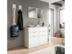 New Inn.Furn Garderoben-Set 4-teilig in Weiß Hochglanz 166 cm SystemX