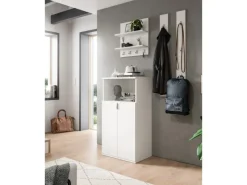 Inn.Furn Garderoben-Set 4-teilig in Weiß Hochglanz 117 cm SystemX