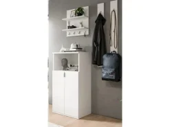 Inn.Furn Garderoben-Set 4-teilig in Weiß Hochglanz 117 cm SystemX