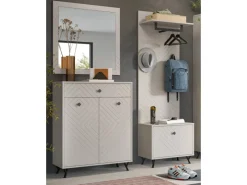 Outlet Inn.Furn Garderoben-Set 4-teilig Sand 195 cm mit Fräsungen Apunti