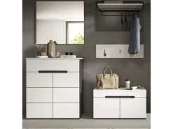 Online Inn.Furn Garderoben-Set 5-teilig in Weiß und Grau 175 cm Cooper