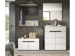 Online Inn.Furn Garderoben-Set 5-teilig in Weiß und Grau 175 cm Cooper