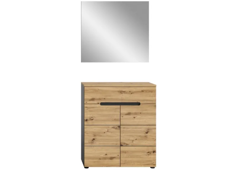 Sale Inn.Furn Garderoben-Set 2-teilig Eiche Grau 80 cm mit Soft-Close Cooper