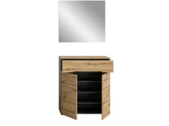 Sale Inn.Furn Garderoben-Set 2-teilig Eiche Grau 80 cm mit Soft-Close Cooper