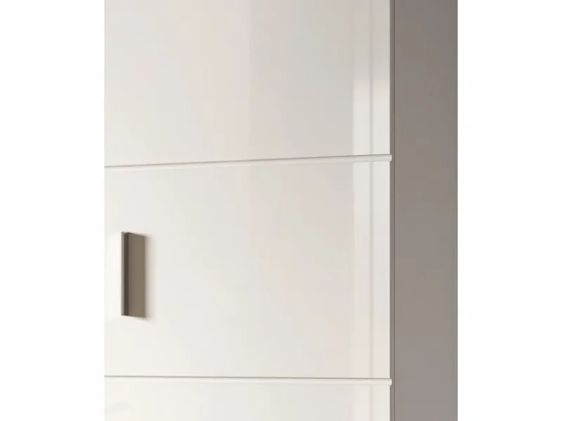 Best Inn.Furn Garderoben-Set 3-teilig Weiß Hochglanz 180 cm mit 13 Fächern Grazie