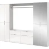 Inn.Furn Garderoben-Set 4-teilig Weiß Hochglanz 243 cm mit Spiegel SystemX