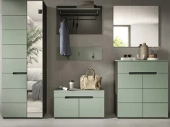 New Inn.Furn Garderoben-Set 6-teilig in Salbei und Grau 255 cm Cooper